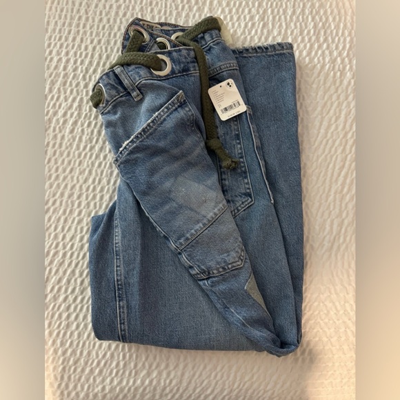 Free People moxie pull on barrel jeans 27 - Picture 4 of 4